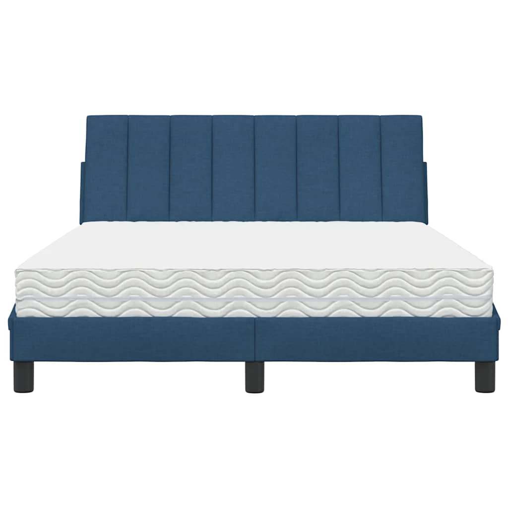 Bett mit Matratze "Hanko" Blau 140x200 cm Stoff