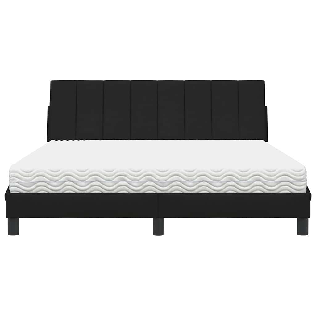 Bett mit Matratze "Hanko" Schwarz 160x200 cm Stoff
