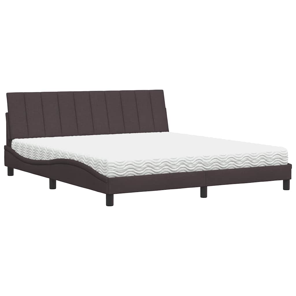 Bett mit Matratze "Hanko" Dunkelbraun 180x200 cm Stoff
