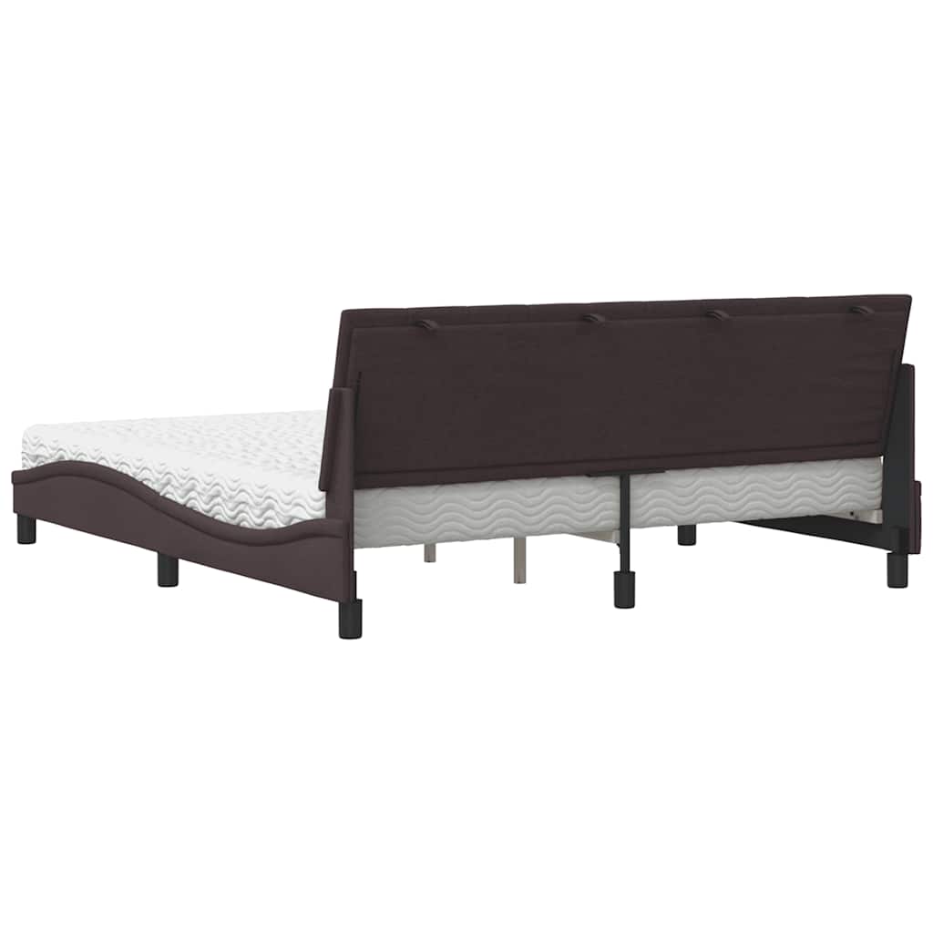 Bett mit Matratze "Hanko" Dunkelbraun 180x200 cm Stoff