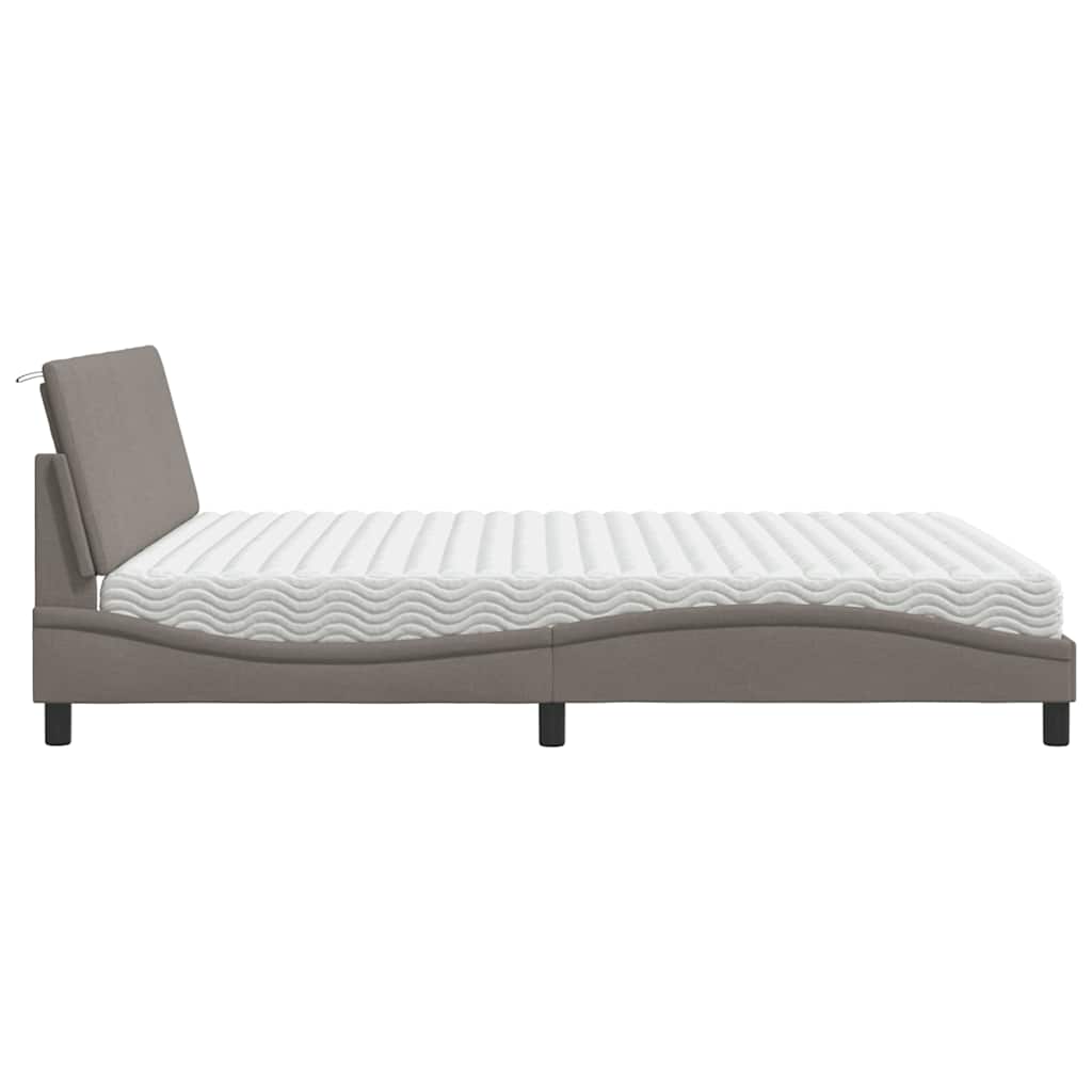 Bett mit Matratze "Hanko" Taupe 180x200 cm Stoff