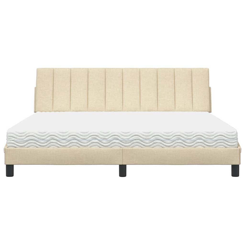 Bett mit Matratze "Hanko" Creme 180x200 cm Stoff