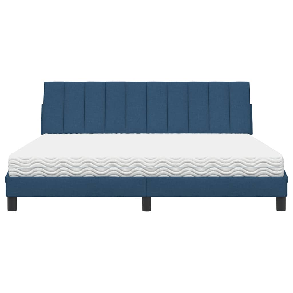 Bett mit Matratze "Hanko" Blau 180x200 cm Stoff