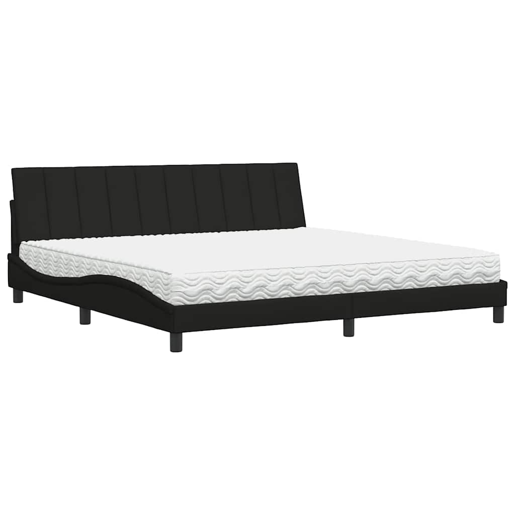 Bett mit Matratze "Hanko" Schwarz 200x200 cm Stoff