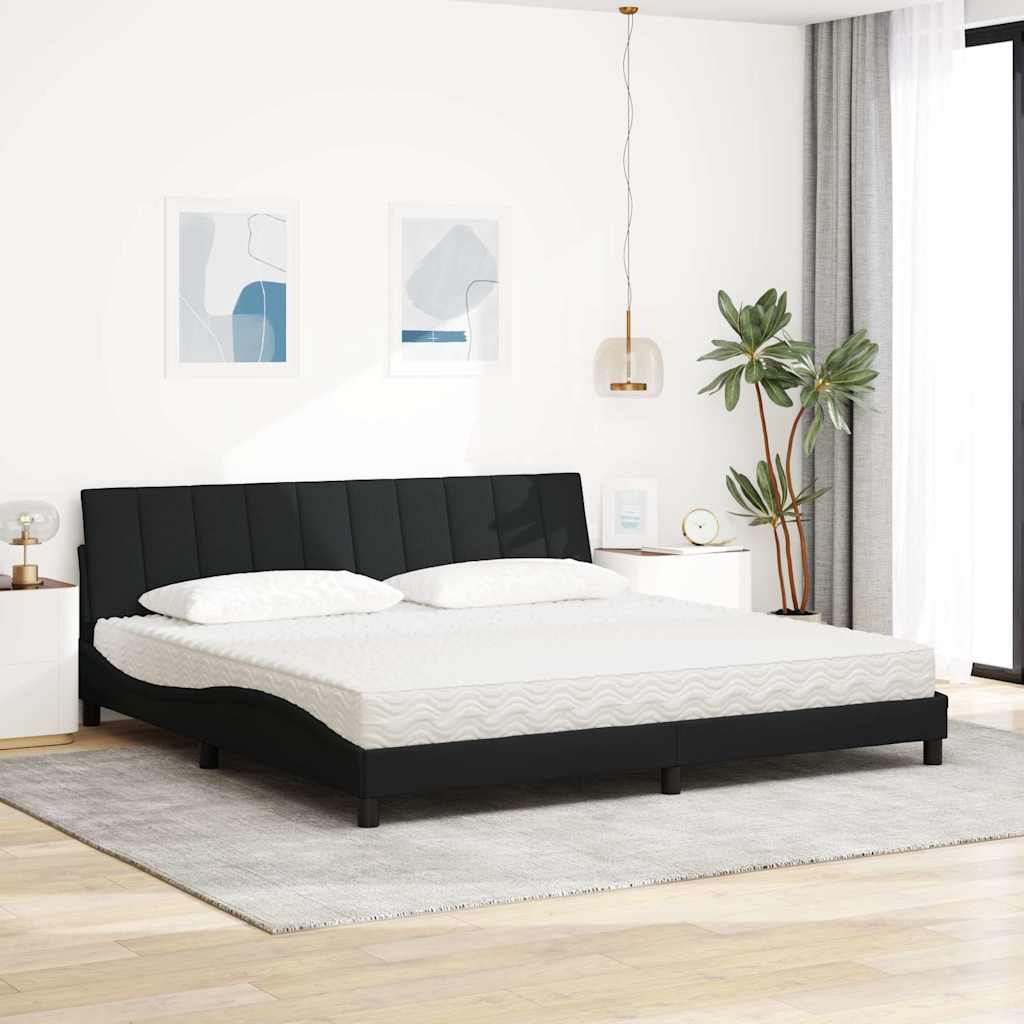 Bett mit Matratze "Hanko" Schwarz 200x200 cm Stoff