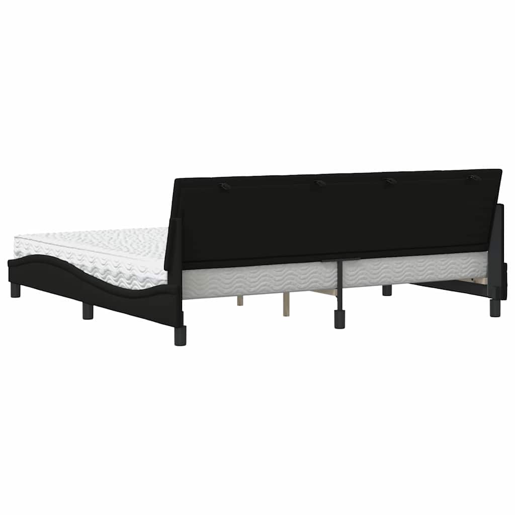 Bett mit Matratze "Hanko" Schwarz 200x200 cm Stoff