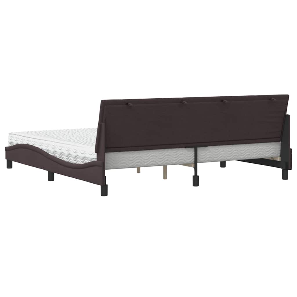 Bett mit Matratze "Hanko" Dunkelbraun 200x200 cm Stoff