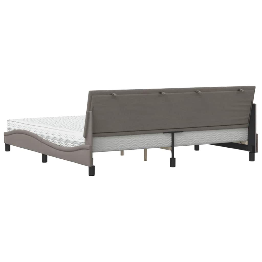 Bett mit Matratze "Hanko" Taupe 200x200 cm Stoff