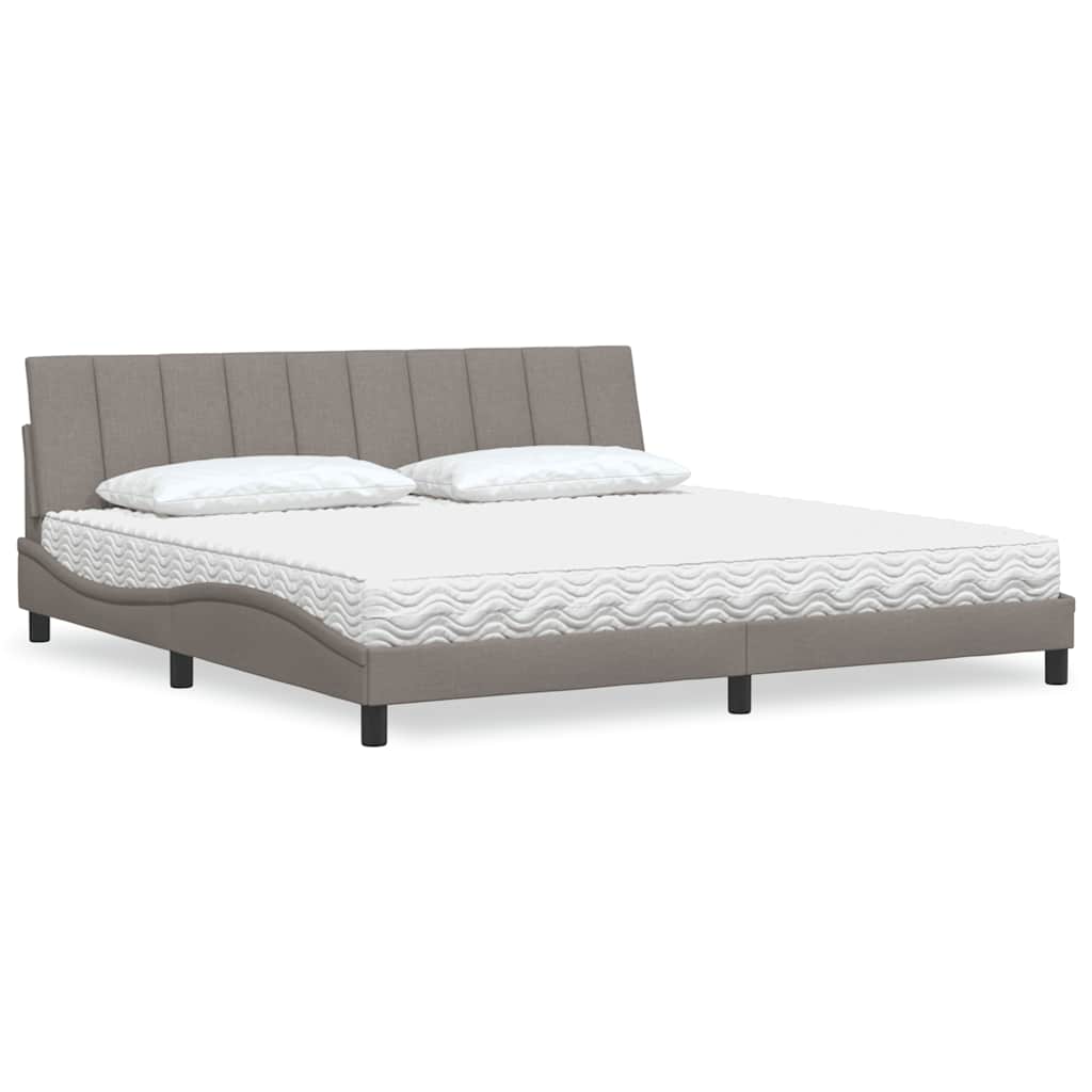Bett mit Matratze "Hanko" Taupe 200x200 cm Stoff