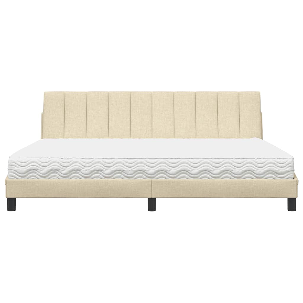 Bett mit Matratze "Hanko" Creme 200x200 cm Stoff