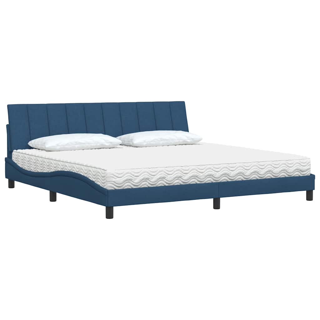 Bett mit Matratze "Hanko" Blau 200x200 cm Stoff