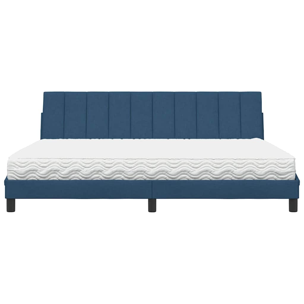Bett mit Matratze "Hanko" Blau 200x200 cm Stoff
