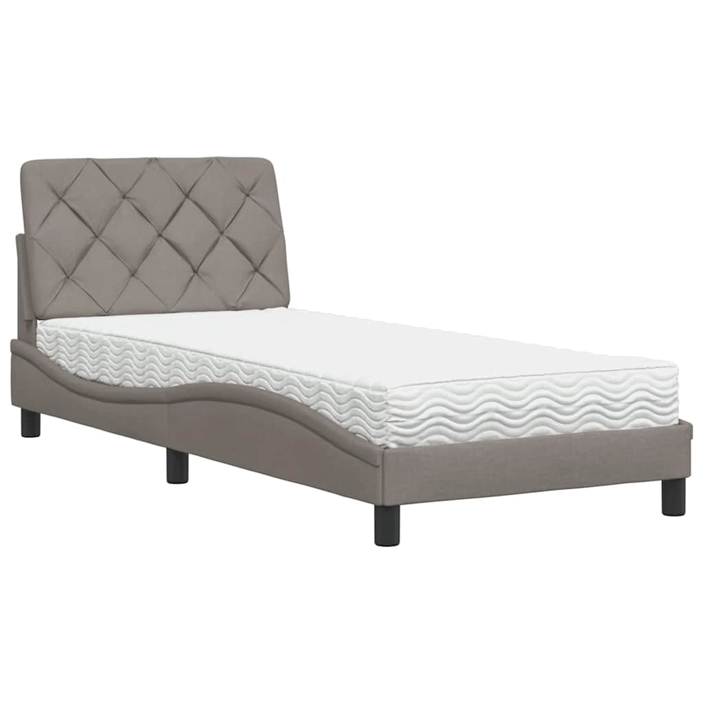 Bett mit Matratze Taupe 80x200 cm Stoff