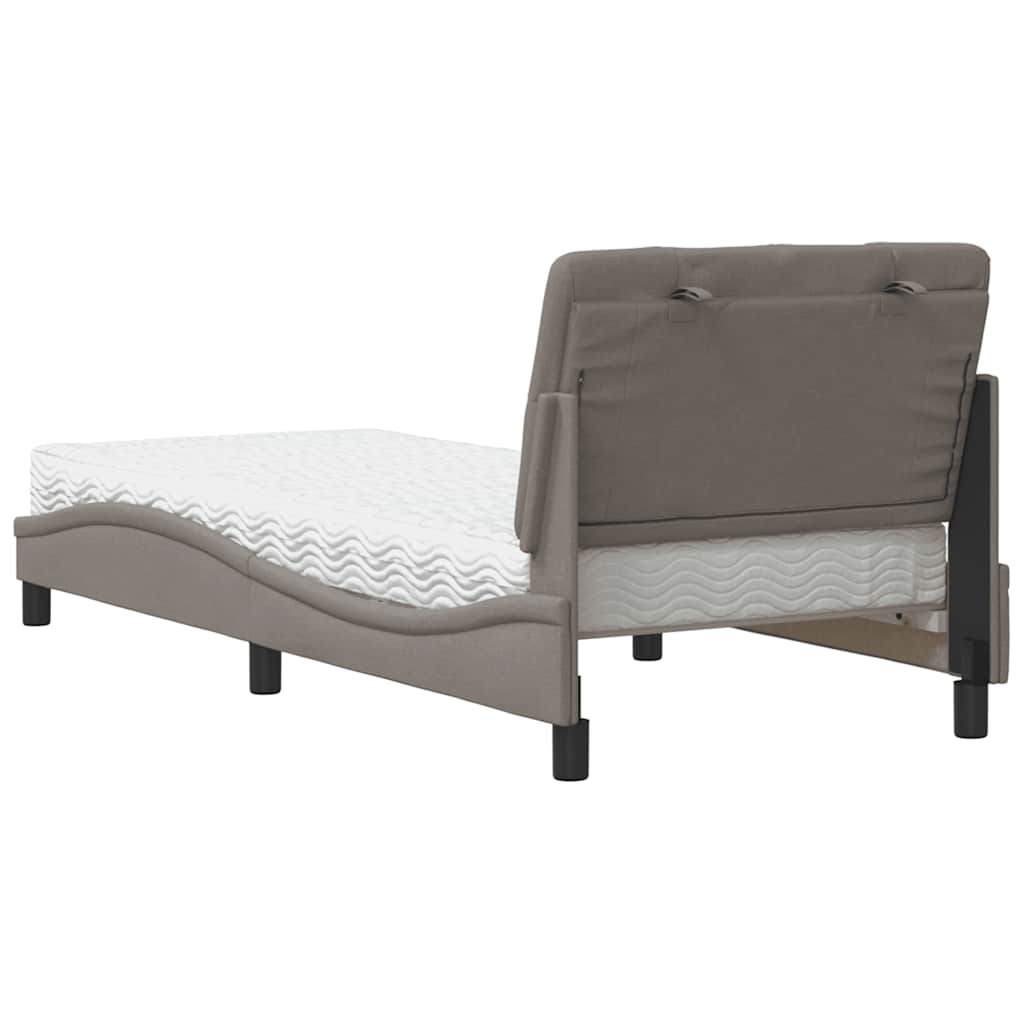 Bett mit Matratze Taupe 80x200 cm Stoff