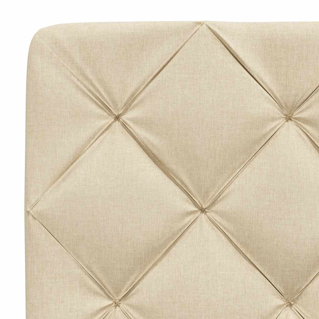 Bett mit Matratze Creme 80x200 cm Stoff