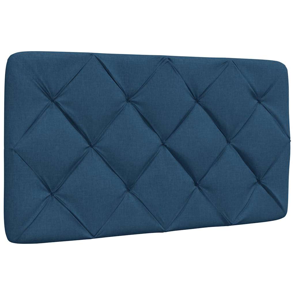 Bed with mattress blue 90x190 cm fabric