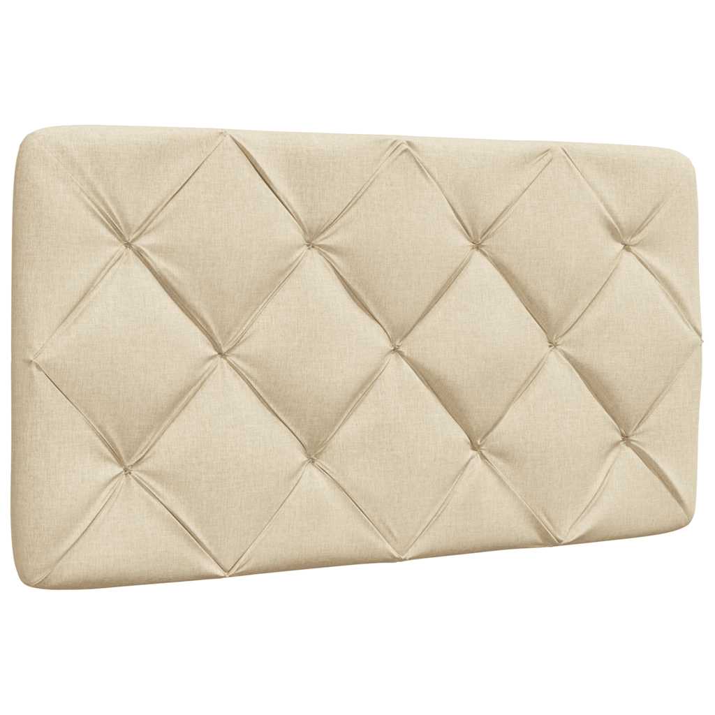Bed with mattress cream 90x200 cm fabric