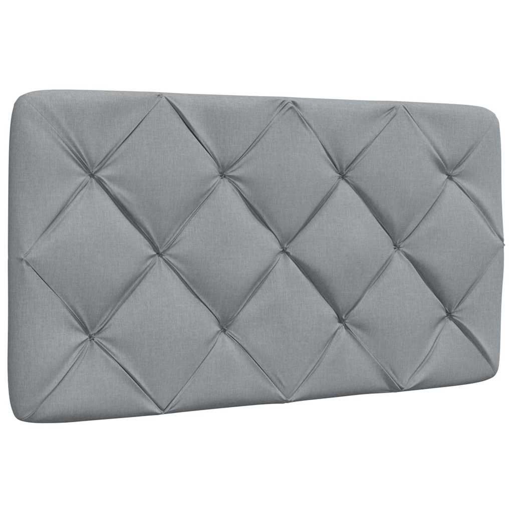 Bed with mattress light grey 100x200 cm fabric