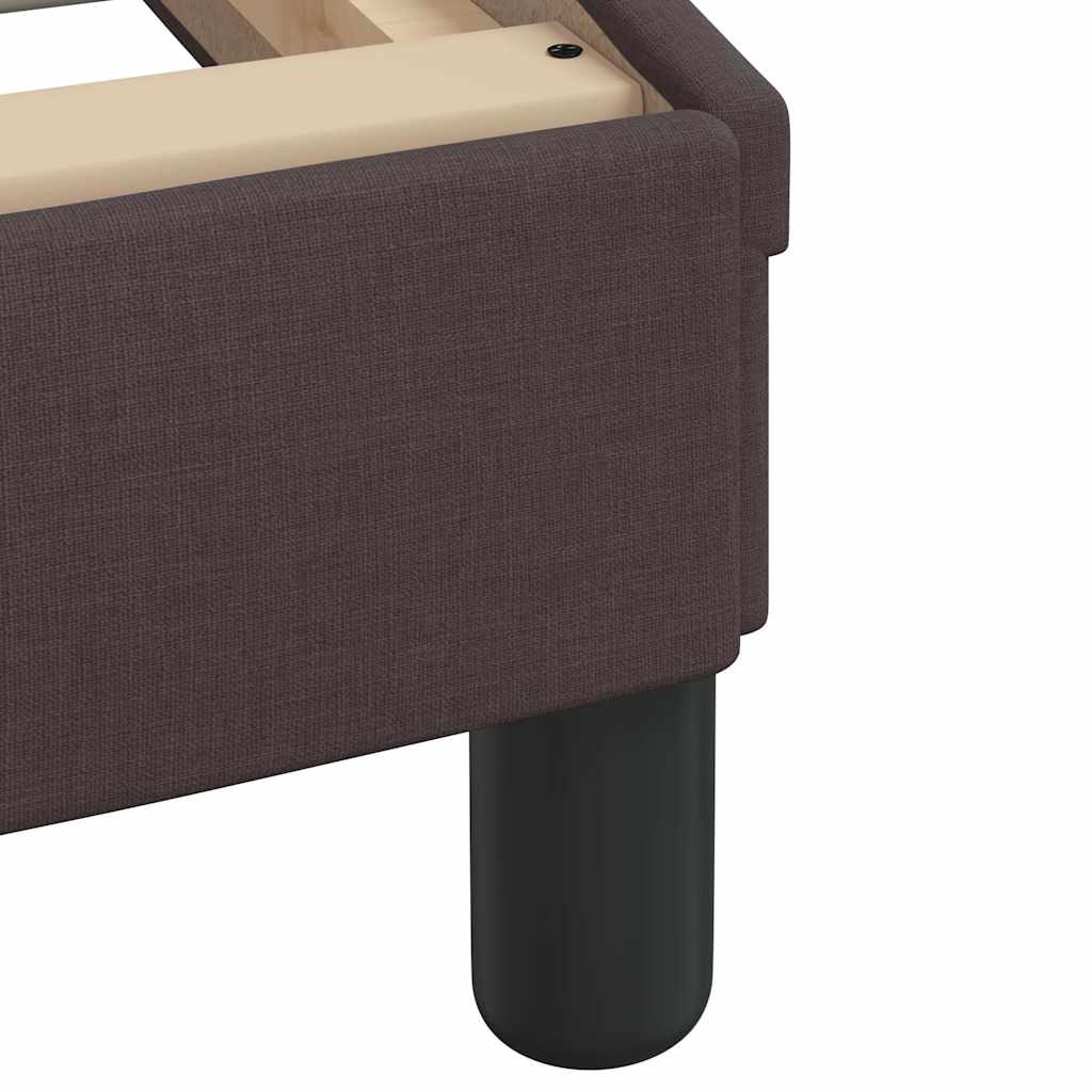 Bed with mattress dark brown 100x200 cm fabric