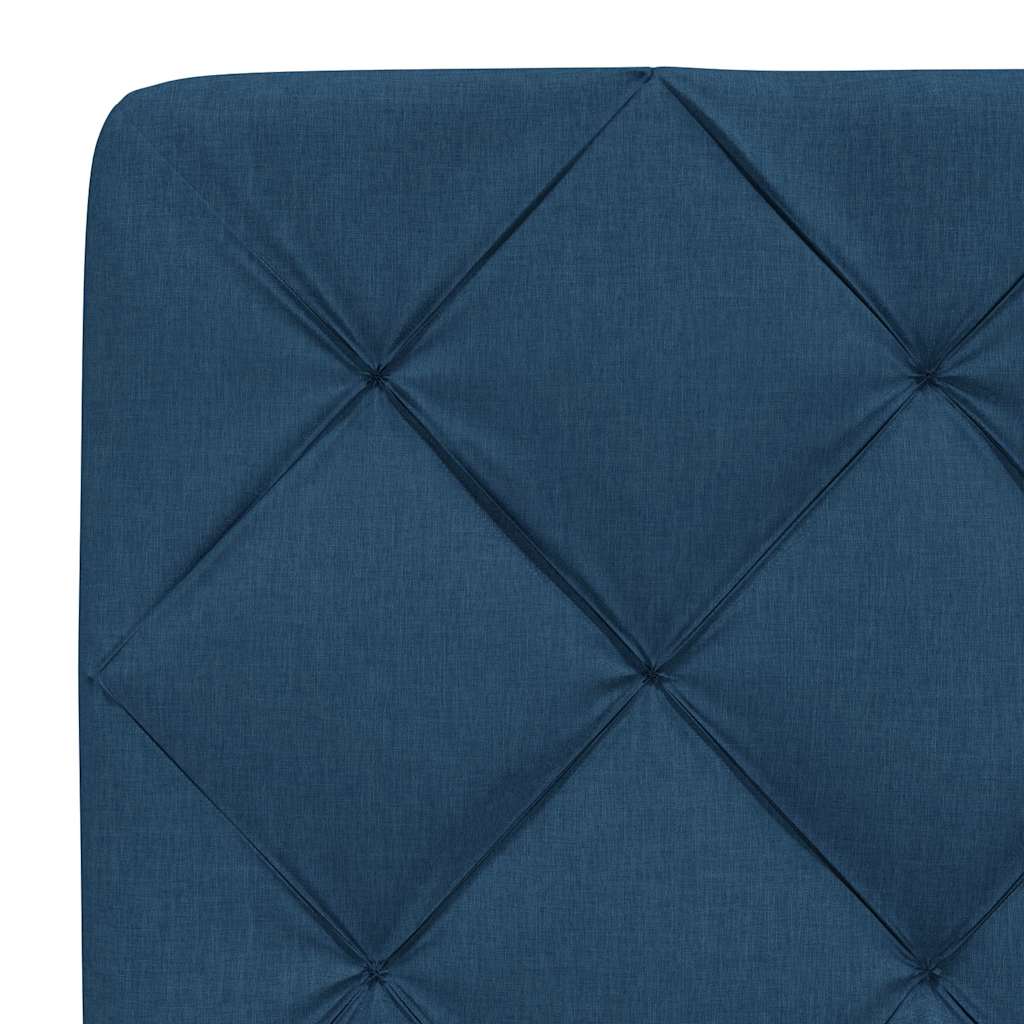 Bett mit Matratze Blau 140x200 cm Stoff