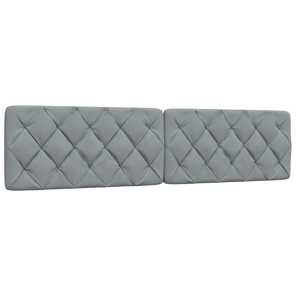 Bett mit Matratze Hellgrau 200x200 cm Stoff