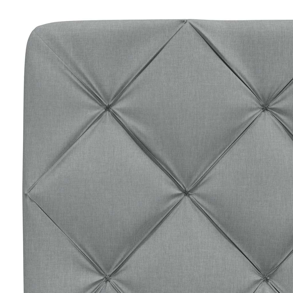 Bett mit Matratze Hellgrau 200x200 cm Stoff