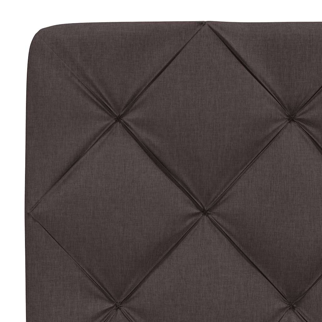 Bett mit Matratze Dunkelbraun 200x200 cm Stoff