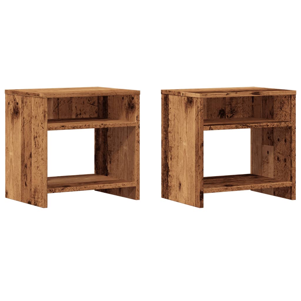 Bedside tables 2 pcs. Old wood look 40x30x40 cm wood material