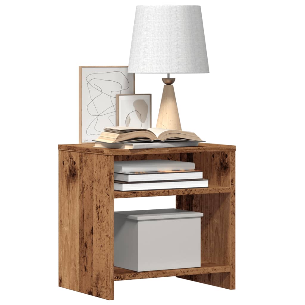Bedside tables 2 pcs. Old wood look 40x30x40 cm wood material
