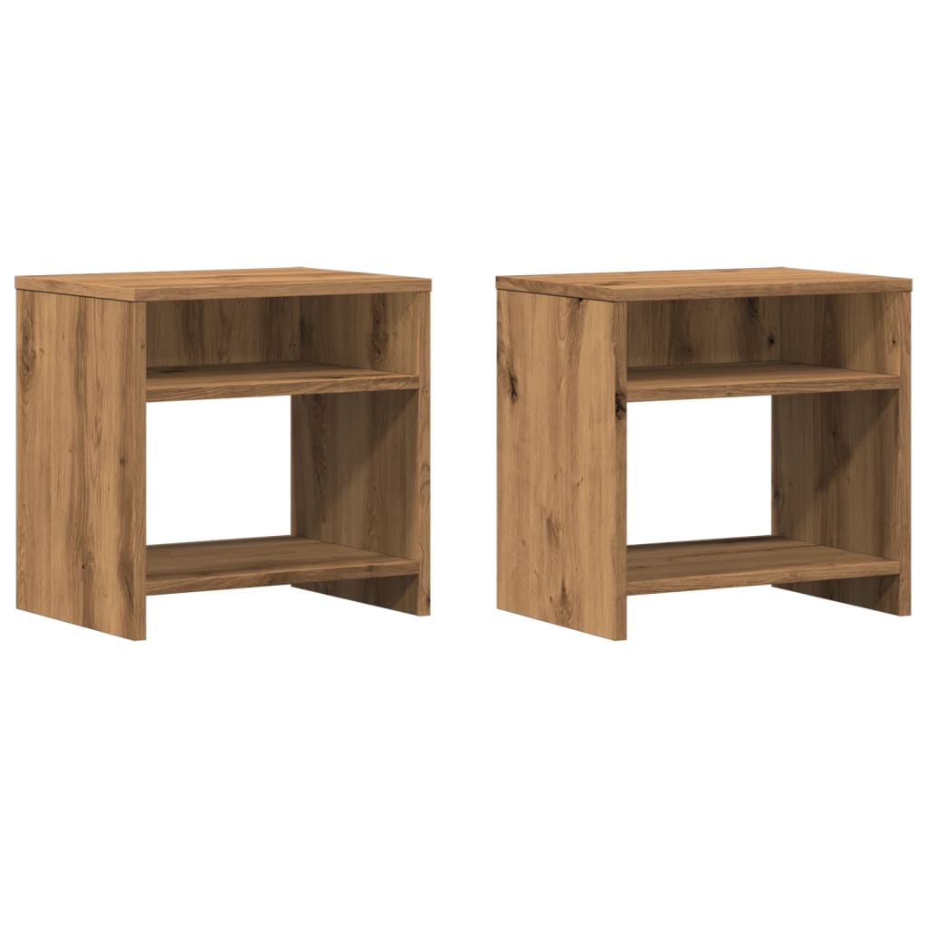 Bedside tables 2 pcs. Artisan oak 40x30x40 cm wood material