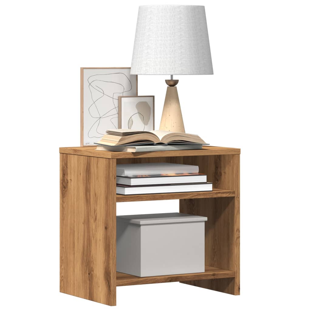 Bedside tables 2 pcs. Artisan oak 40x30x40 cm wood material