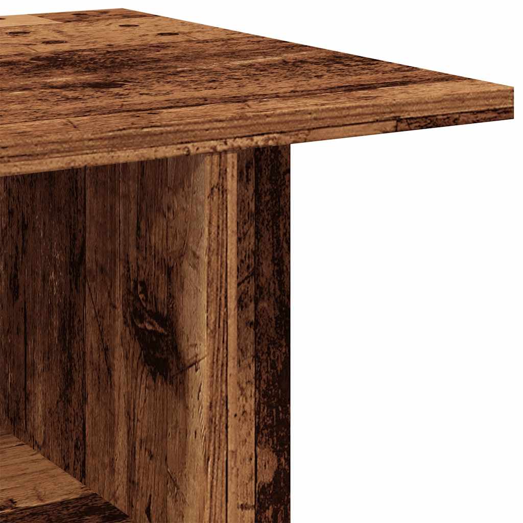 TV shelf with castors, reclaimed wood look, 80x40x45 cm, wood-based material