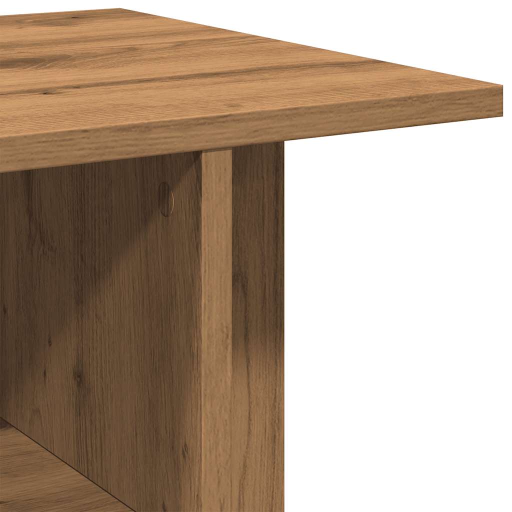 TV shelf with castors Artisan oak 80x40x45 cm wood-based material