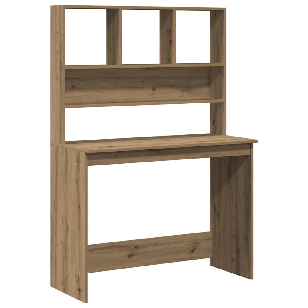 Desk with shelf Artisan oak 102x45x148cm wood material