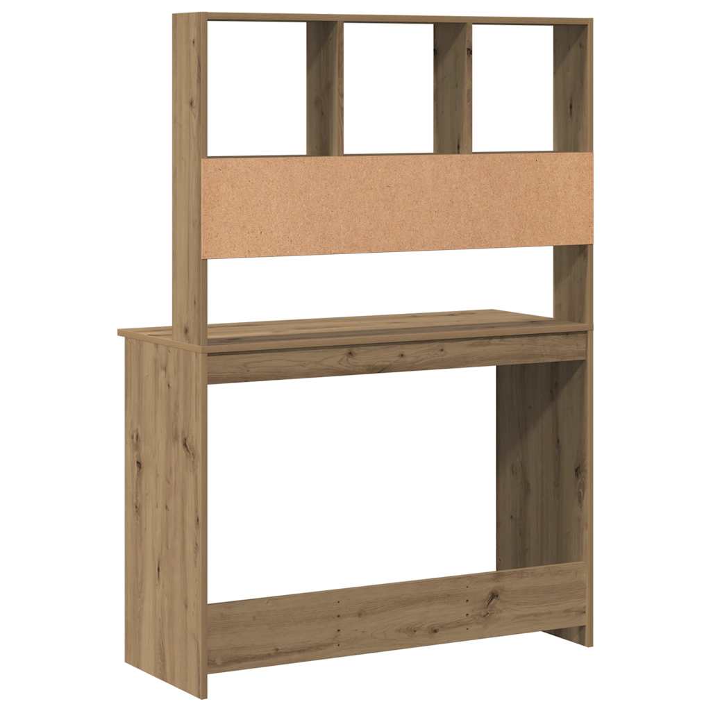 Desk with shelf Artisan oak 102x45x148cm wood material
