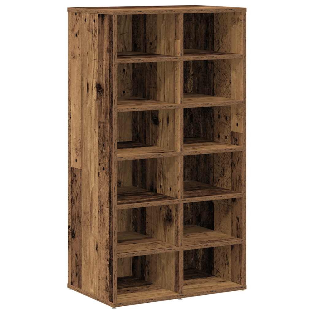 Étagère à chaussures aspect bois de récupération 54x34x100,5 cm en bois