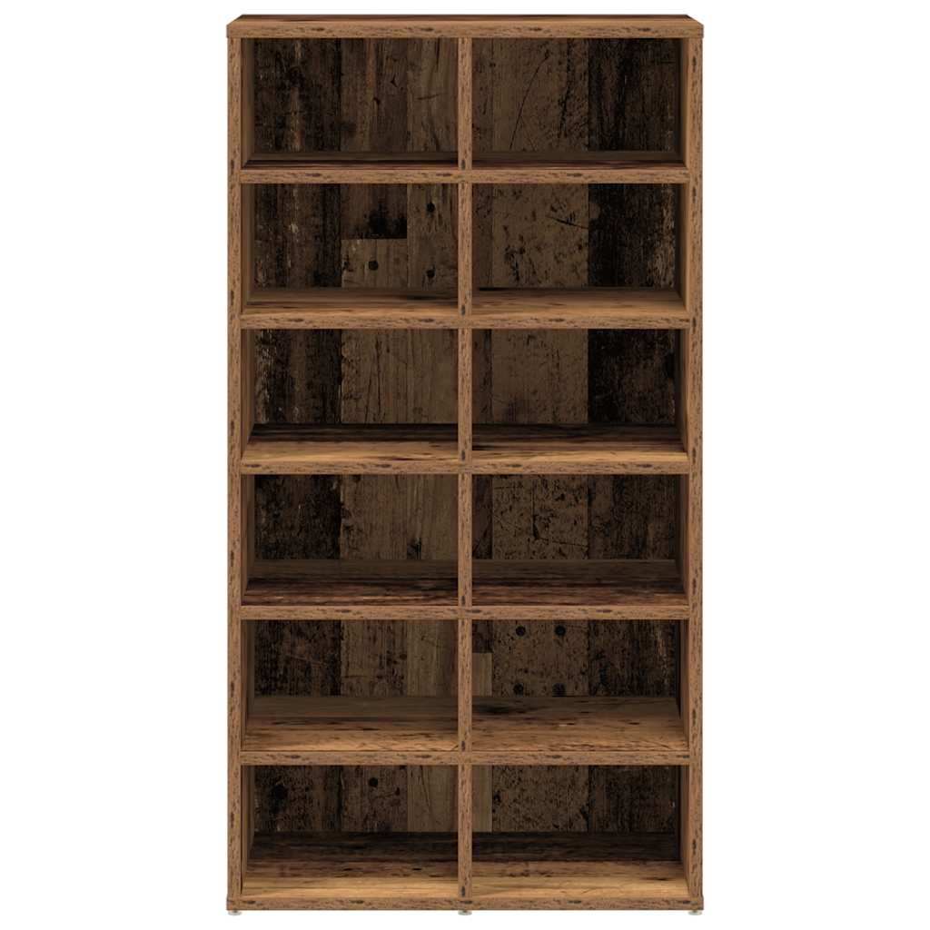 Étagère à chaussures aspect bois de récupération 54x34x100,5 cm en bois