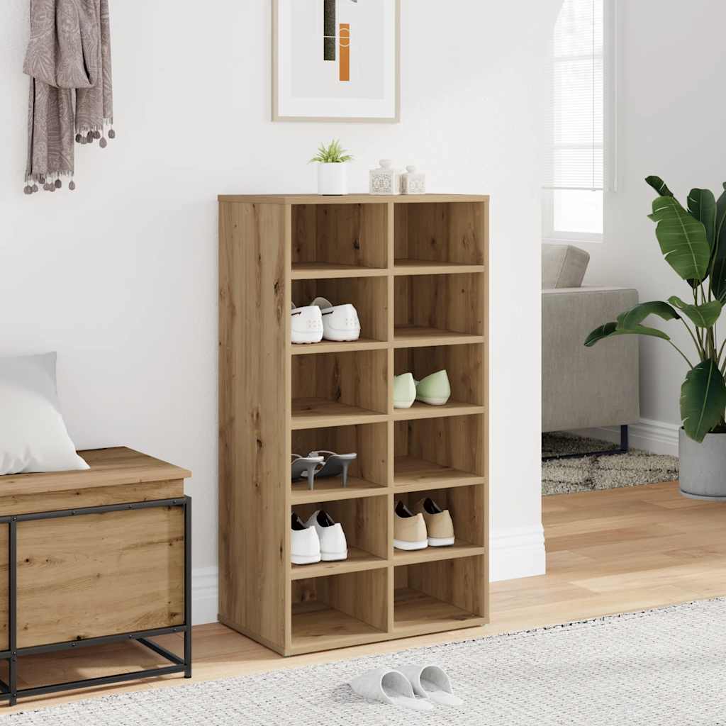 Étagère à chaussures Artisan en chêne 54x34x100,5 cm matériau bois