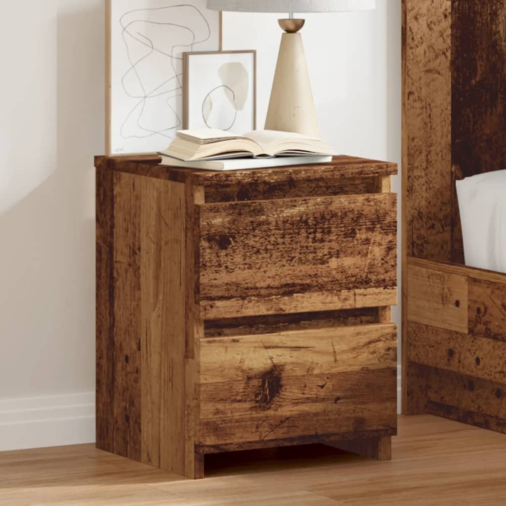 Bedside tables 2 pcs. Old wood look 30×30×40 cm wood material