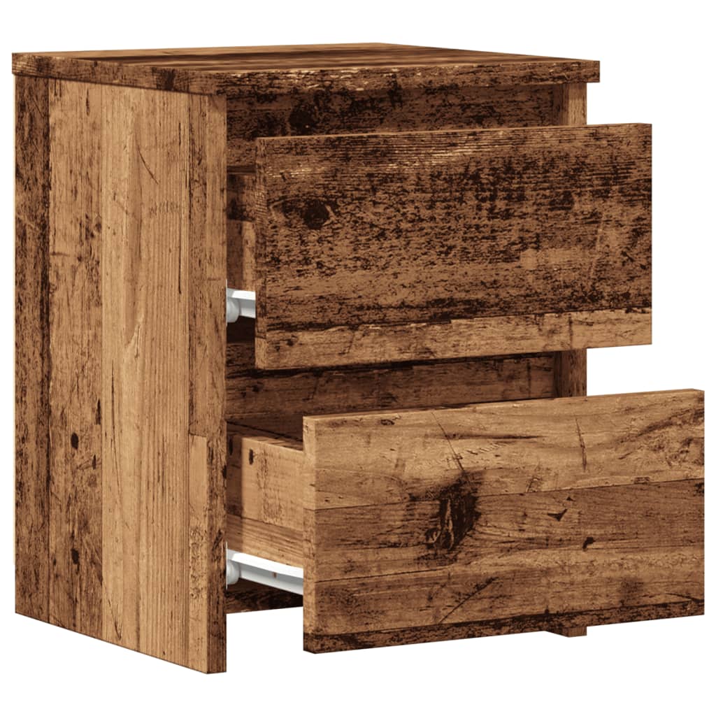 Bedside tables 2 pcs. Old wood look 30×30×40 cm wood material