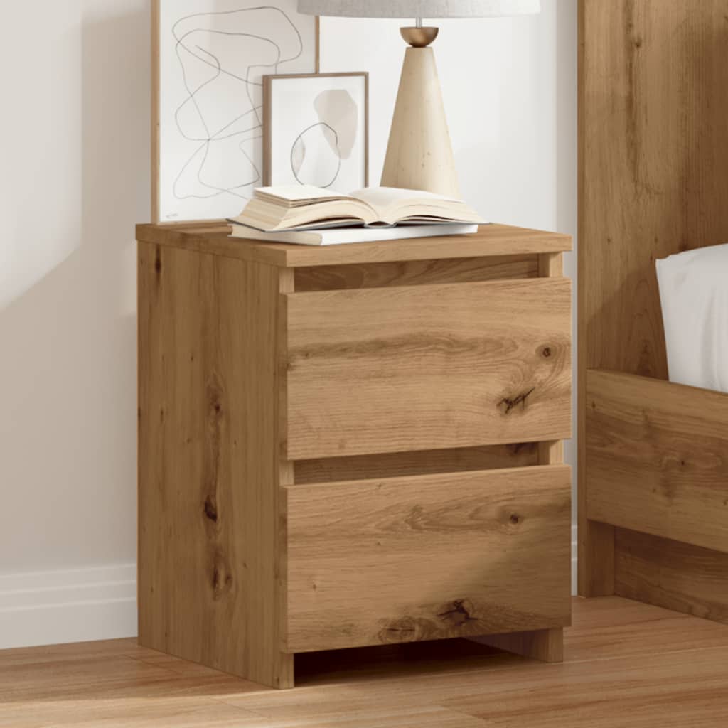 Bedside tables 2 pcs. Artisan oak 30x30x40 cm wood material