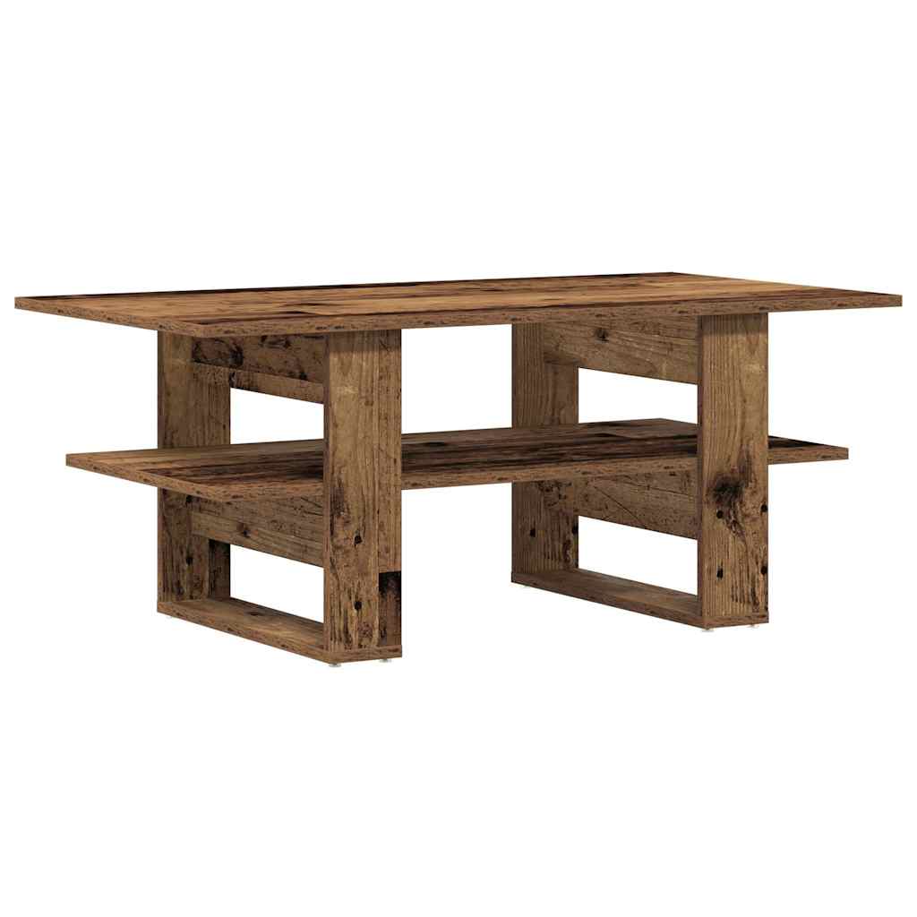 Table basse aspect bois de récupération 102x55x42 cm en bois