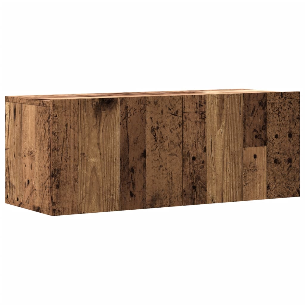 TV wall cabinet reclaimed wood look 80x30x30 cm wood-based material