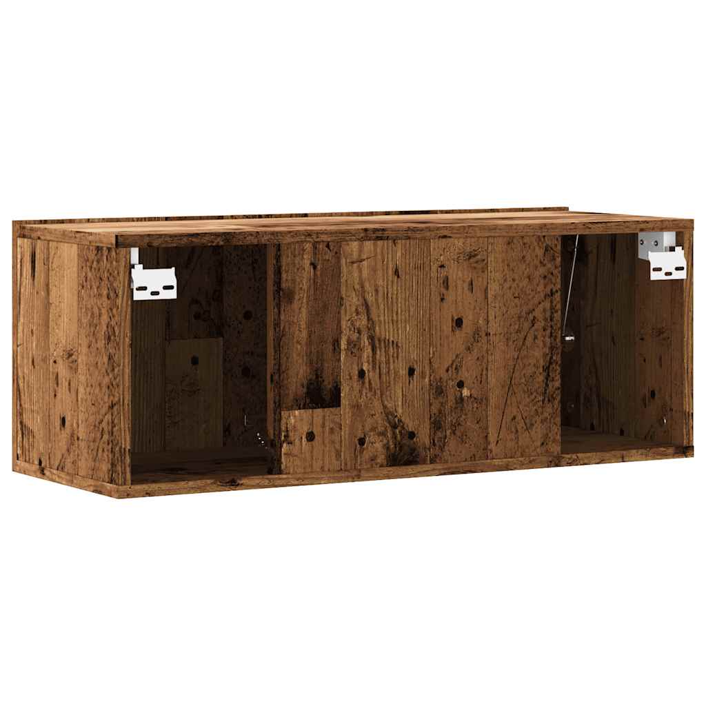 TV wall cabinet reclaimed wood look 80x30x30 cm wood-based material