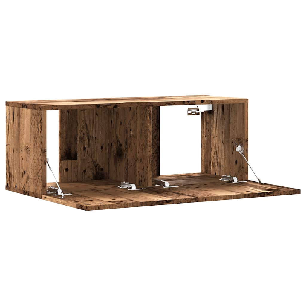 TV wall cabinet reclaimed wood look 80x30x30 cm wood-based material