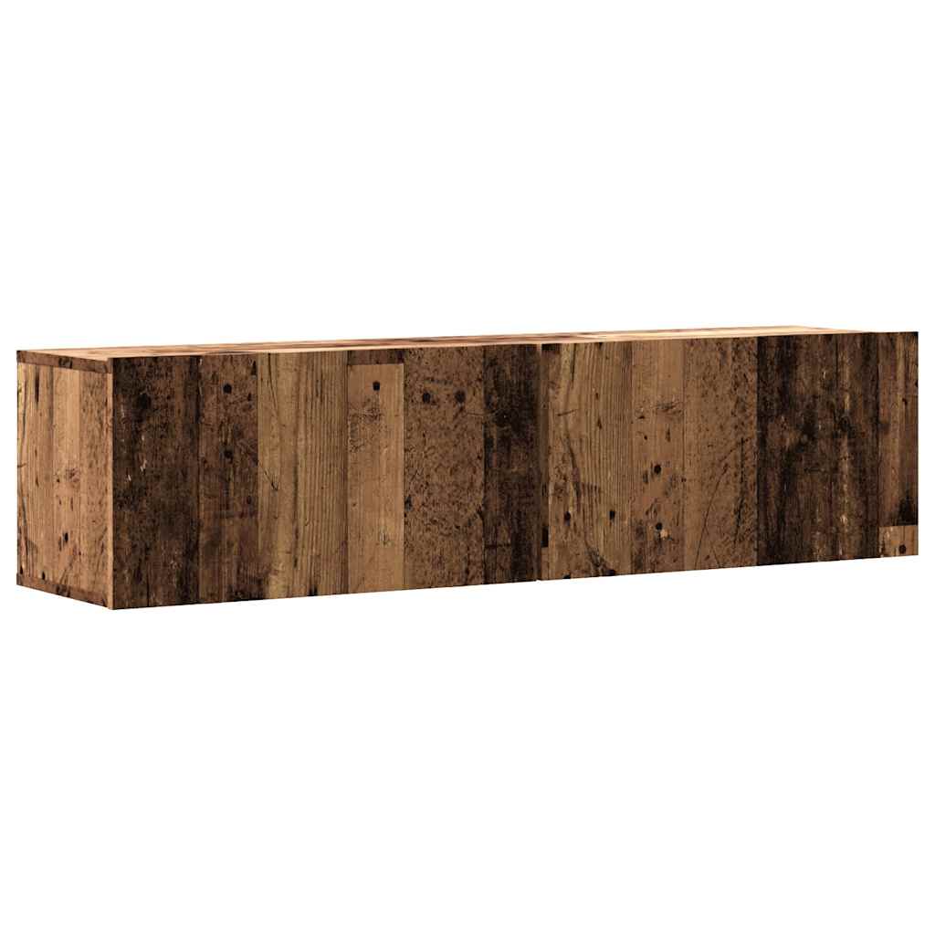 TV wall cabinet reclaimed wood look 120x30x30 cm wood-based material