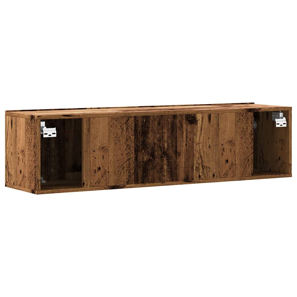 TV wall cabinet reclaimed wood look 120x30x30 cm wood-based material