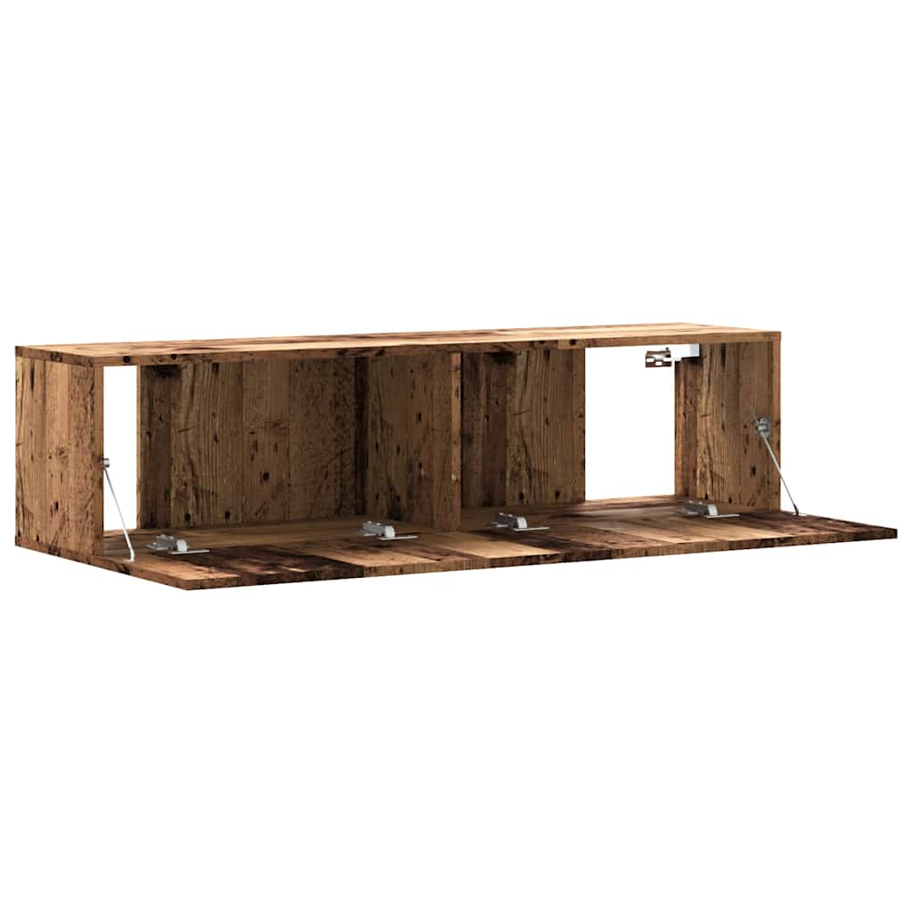 TV wall cabinet reclaimed wood look 120x30x30 cm wood-based material