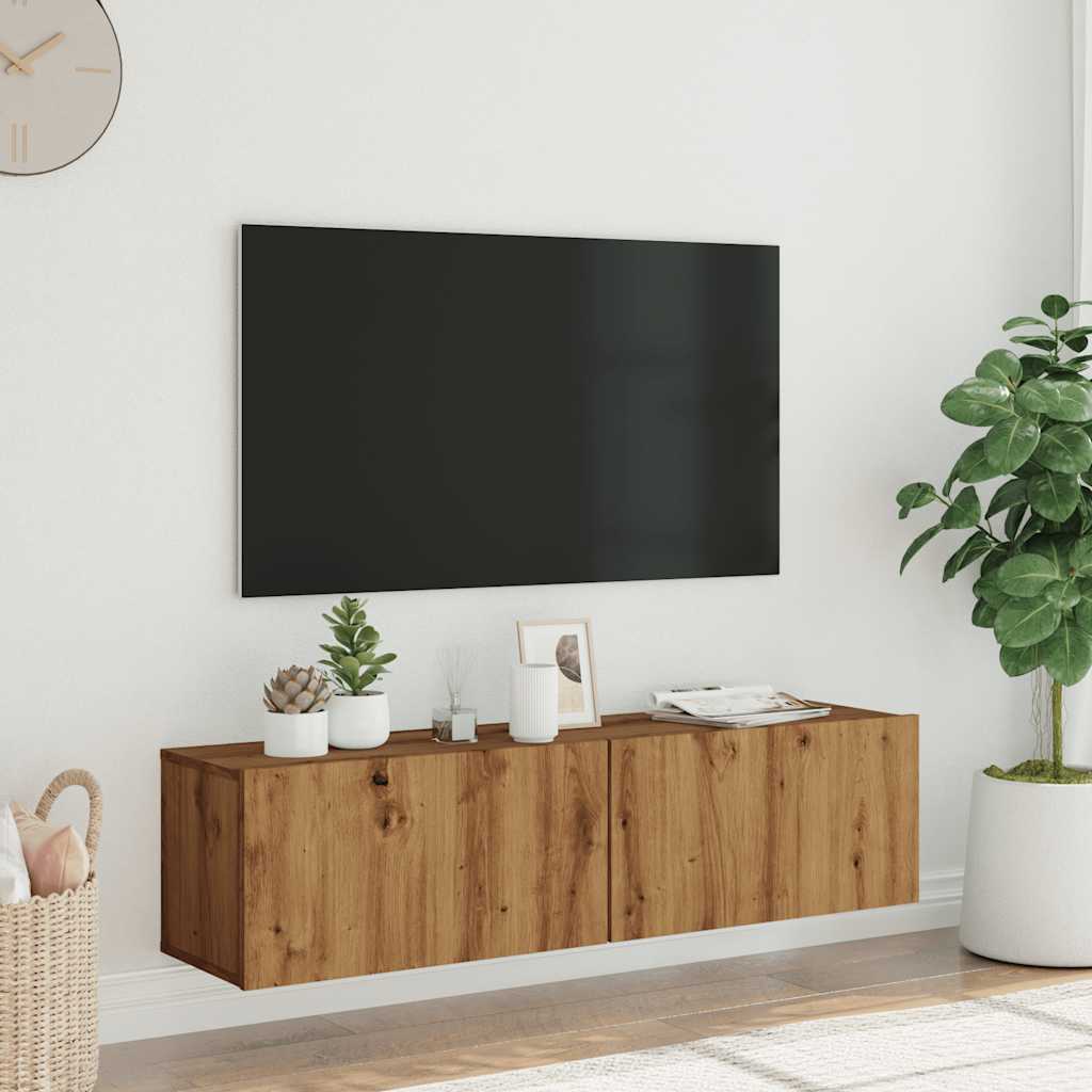 TV wall cabinet Artisan oak 120x30x30 cm wood-based material