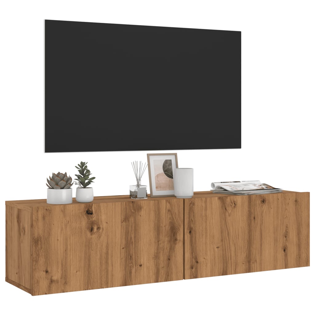 TV wall cabinet Artisan oak 120x30x30 cm wood-based material
